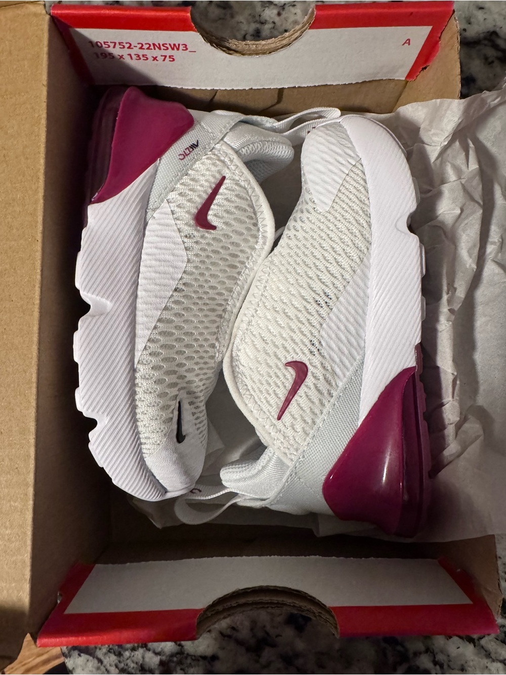 Nike Kids White Slip-On Sneakers with Pink Accents